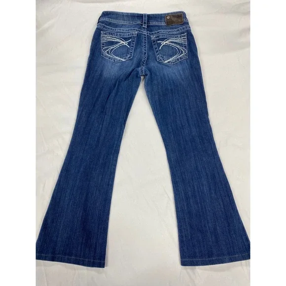 Silver Jeans Co Suki Mid Rise Bootcut Dark Wash Denim Jeans W27 L32 Y2K western - Picture 5 of 8